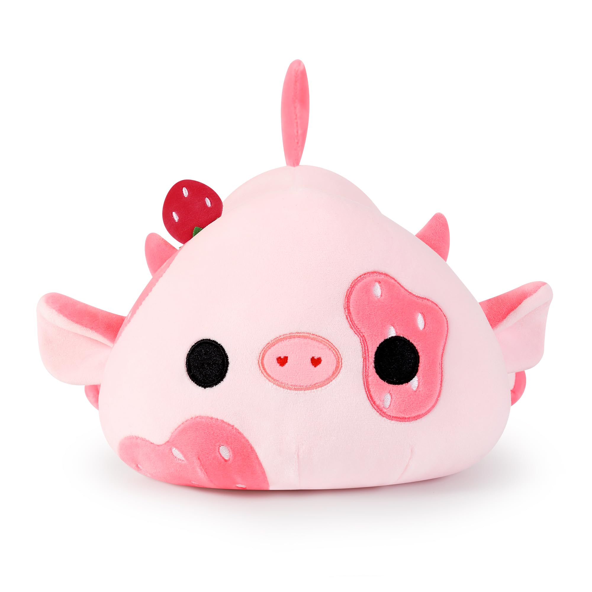 Onsoyours Cute Cow Plushie, Soft Stuffed Strawberry Cow Squishy Plush Animal Toy Pillow For Kids (Strawberry Cow, 9')
