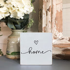 Teouios Home Sweet Home Sign, White Wood Box Plaque, Wooden Decorative Boxes For Home Decor Bedroom Shelf Desk Decor Family Sign