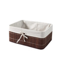 Homestorie EcoFriendly Foldable Natural Bamboo Storage Basket Bins Organizer, 38 X 28 X 16 Cm, Pack Of 1 (Ar1723L)