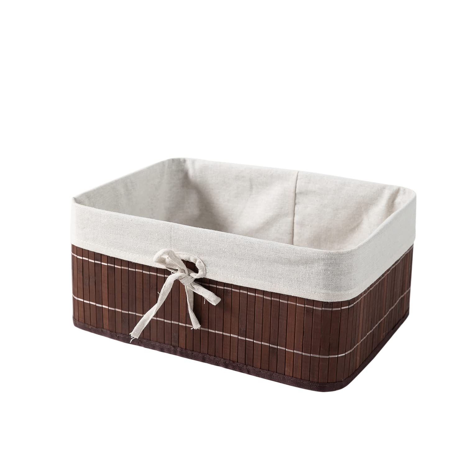 Homestorie EcoFriendly Foldable Natural Bamboo Storage Basket Bins Organizer, 38 X 28 X 16 Cm, Pack Of 1 (Ar1723L)
