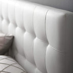 Modway Lily Full Tufted Faux Leather Headboard in White - Stylish Upholstered Design for Modern Bedrooms