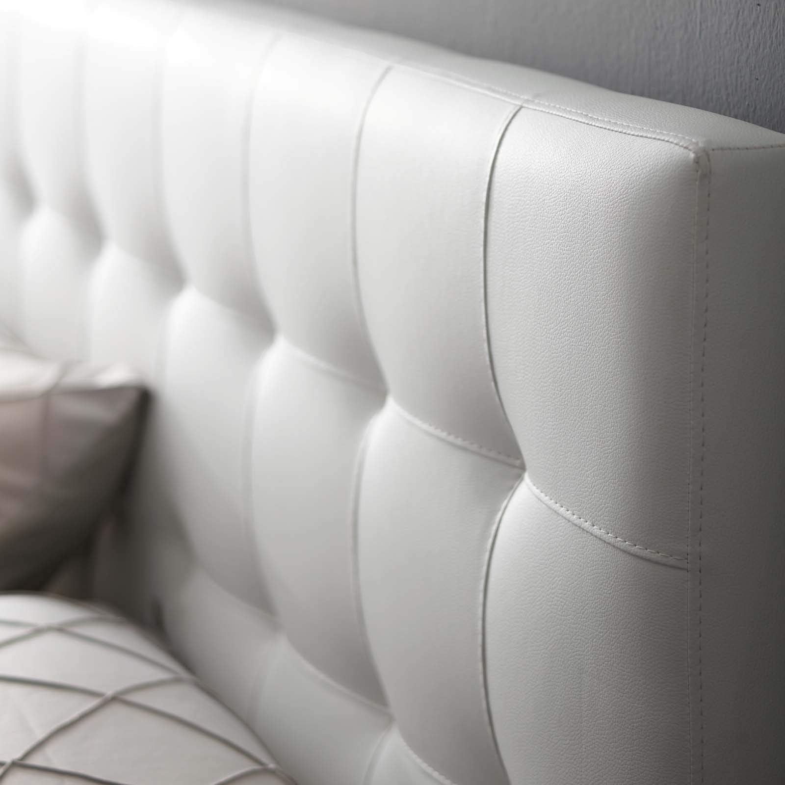 Modway Lily Full Tufted Faux Leather Headboard in White - Stylish Upholstered Design for Modern Bedrooms