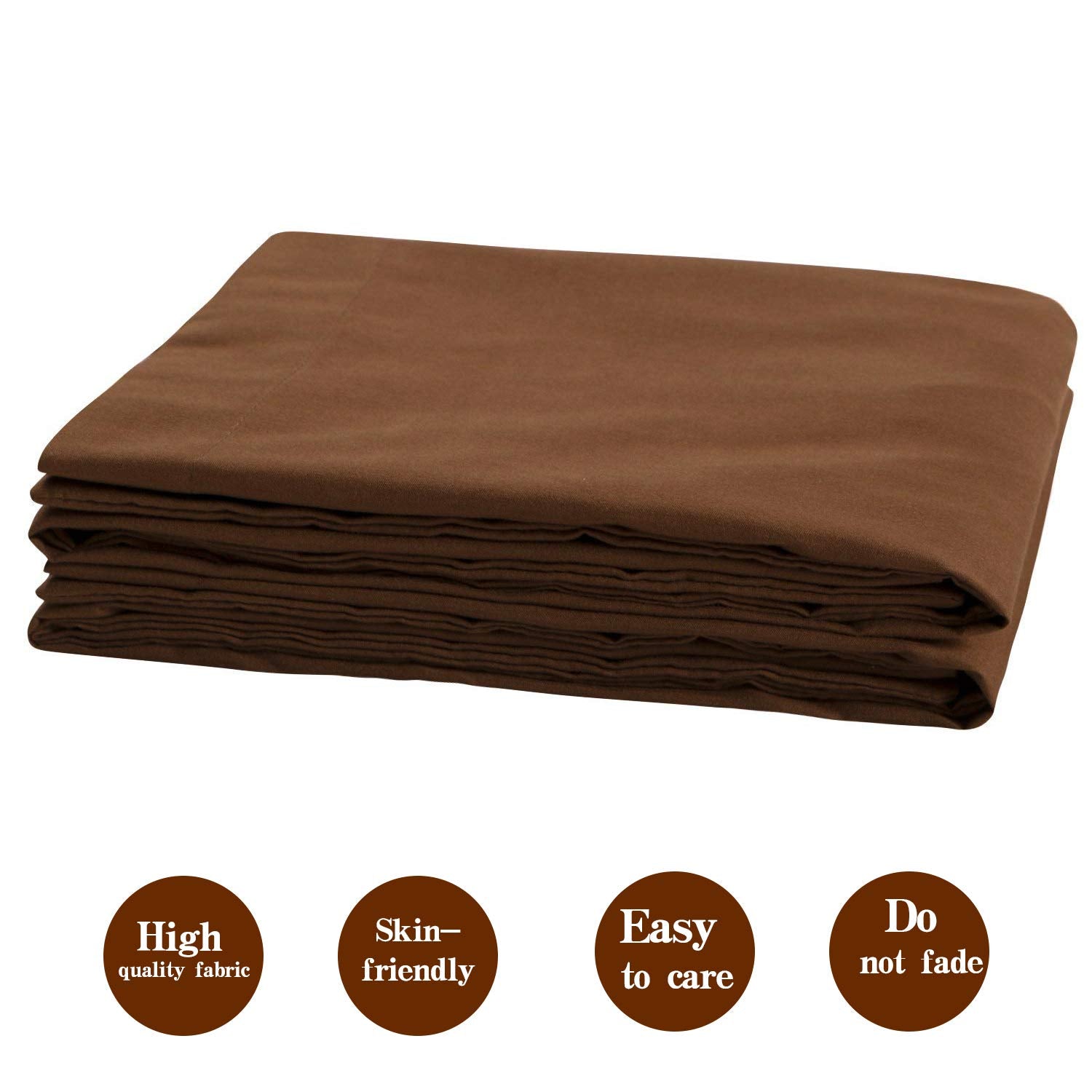 Ntbay 100% Brushed Microfiber Queen Pillow Shams Set Of 2, Super Soft And Cozy, Wrinkle, Fade, Stain Resistant 20X30 Inches Oxford Pillowcases, Brown