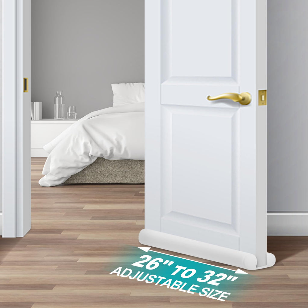 Maxtid 32' Door Draft Stopper White Door Air Draft Stopper Breeze Wind Blocker Bedroom Must Haves 2024 Door Stoppers For Bottom Of Door Small Apartment Doors Essentials