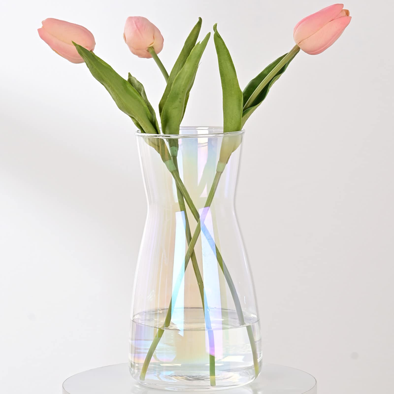 8 Tall Iridescent Glass Vase - For Flowers, Centerpieces, Home Decor