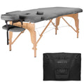 Saloniture Professional Portable Folding Massage Table with Carrying Case - Light Gray