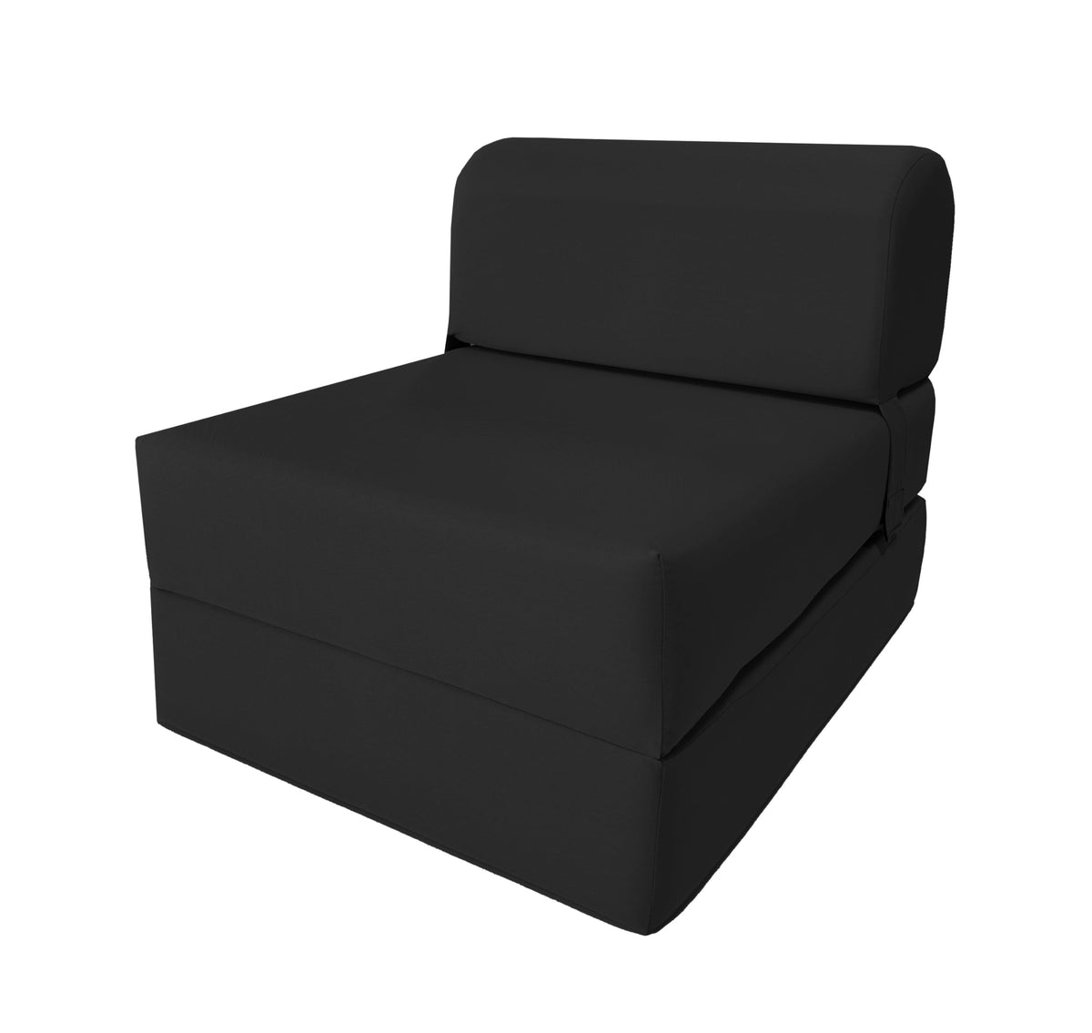D&D Futon Furniture Sleeper Chair Folding Bed, Studio Sofa Guest Folded Mattress, High Density Foam (70 X 24 X 6, Black)