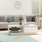 vidaXL Solid Pinewood Coffee Table Home Indoor Living Room Dining Room Wooden Storage Accent Side Sofa Couch End Tea Table Furniture White