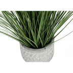 Monarch Specialties I 9574 Artificial Plant, 21' Tall, Grass, Indoor, Faux, Fake, Table, Greenery, Potted, Real Touch, Decorative, Green Grass, White Pot