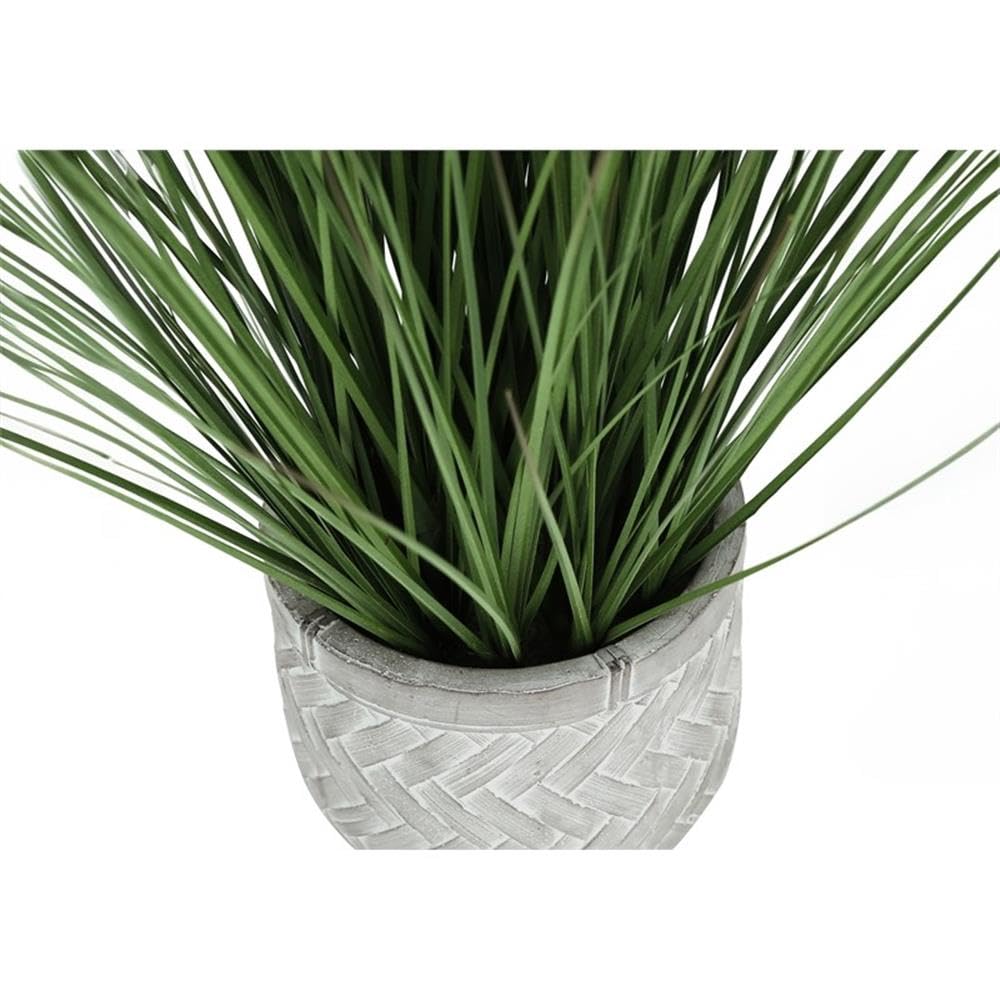 Monarch Specialties I 9574 Artificial Plant, 21' Tall, Grass, Indoor, Faux, Fake, Table, Greenery, Potted, Real Touch, Decorative, Green Grass, White Pot