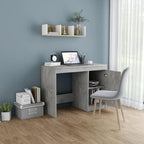 vidaXL Desk Computer Desk Home Office Desk Shelves Concrete Gray Engineered Wood