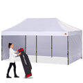ABCCANOPY Heavy Duty Ez Pop up Canopy Tent with Sidewalls 10x20,White