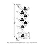 Furinno Tree Bookshelf 7-Tier Floor Standing Tree Bookcase with Bottom Shelf, White