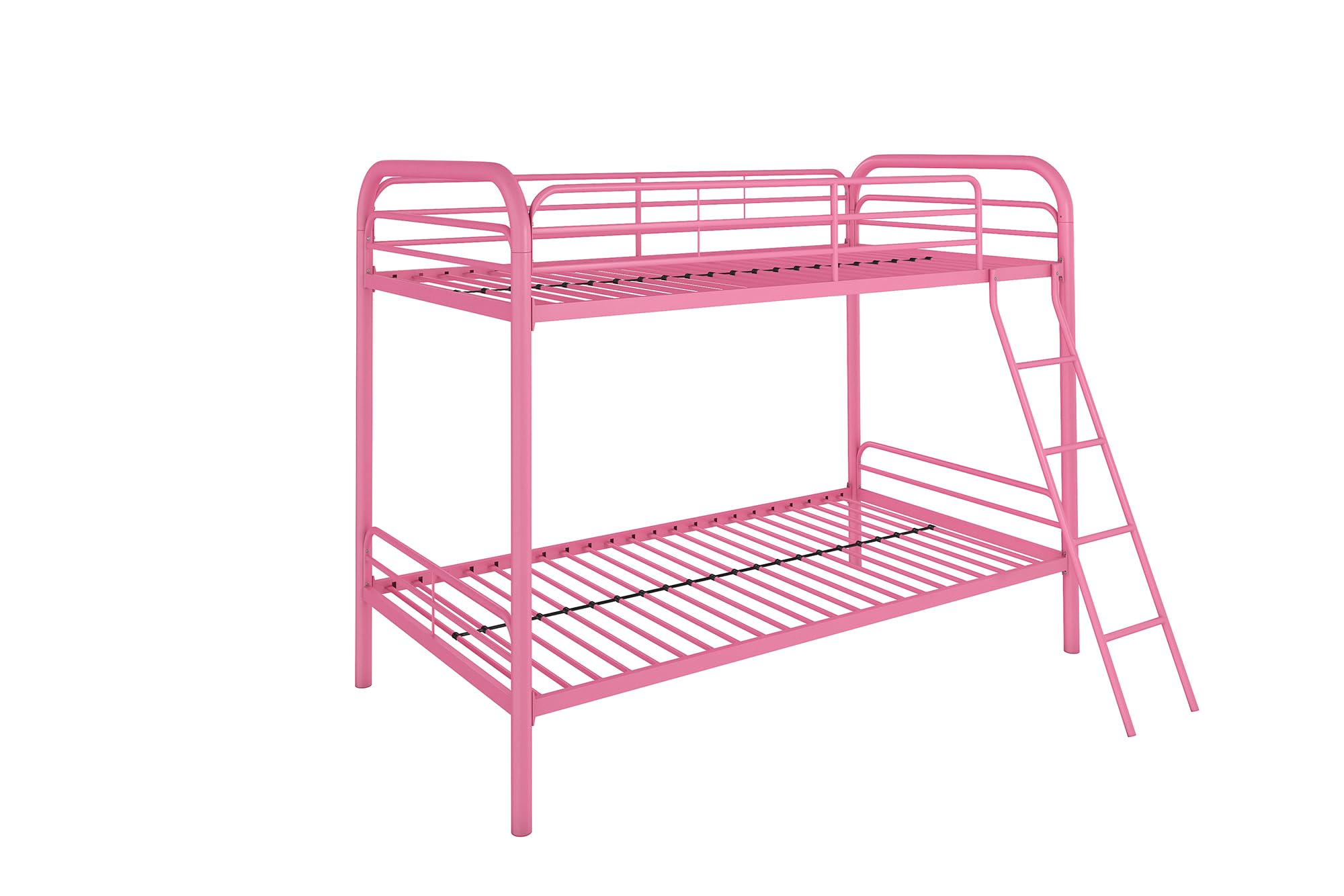 DHP Metal Twin over Twin Bunk Bed with Ladder, Pink, 5417296