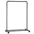 SONGMICS Clothes Rack with Wheels, 35.8 Inch Garment Rack, Clothing Rack for Hanging Clothes, with Dense Mesh Storage Shelf, 110