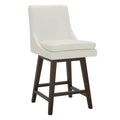 Chita Counter Height Swivel Barstool, Fsc Certified Upholstered Bar Stool, 26.8' H Seat Height, Pu Leather In Pure White