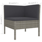 vidaXL Garden Lounge Set 12 Piece, Sectional Sofa for Outdoor, Couch with Cushions, Patio Lounge Set, Farmhouse Modern, Poly Rattan Gray