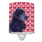 Caroline'S Treasures Ss4471Cnl Black Cocker Spaniel Hearts Love Valentine'S Day Ceramic Night Light Compact, Ul-Certified, Ideal