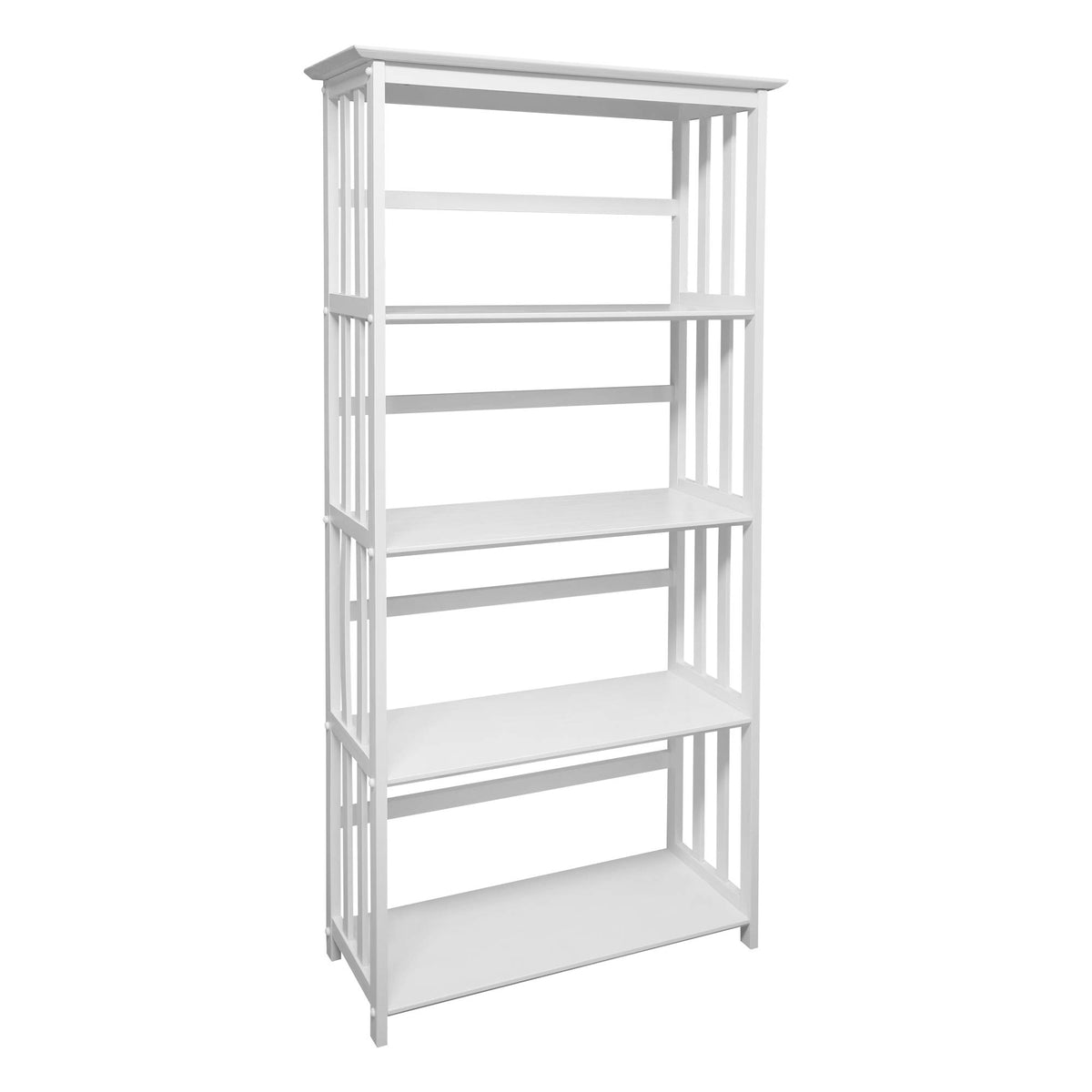 Casual Home Mission Style 5-Shelf White Bookcase,310-61