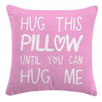 Sufamb Hug This Pillow Until You Can Hug Me Throw Pillow Covers Decor, 22'' X 22'' Pillow Case, Boyfriend Girlfriend Birthday Gi