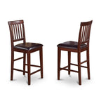 East West Furniture BUVN5-MAH-LC Buckland 5 Piece Counter Height Pub Set Includes a Rectangle Table and 4 Faux Leather Dining Room Chairs, 30x48 Inch, Mahogany