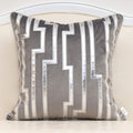 Alerfa 20 X 20 Inches Gray Geometric Silver Leather Striped Cushion Cases Luxury European Throw Pillow Covers Decorative Pillows