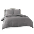 Clara Clark Duvet Cover Ultra Soft Double Brushed Microfiber - Comforter Cover With Button Closure And Pillow Shams, Gray, Queen
