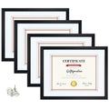 Giftgarden Black 8.5 x 11 Picture Frame with Mat, 10x13 Frame Matted to 8.5x11 Award Certificate Document Photo with Tempered Gl