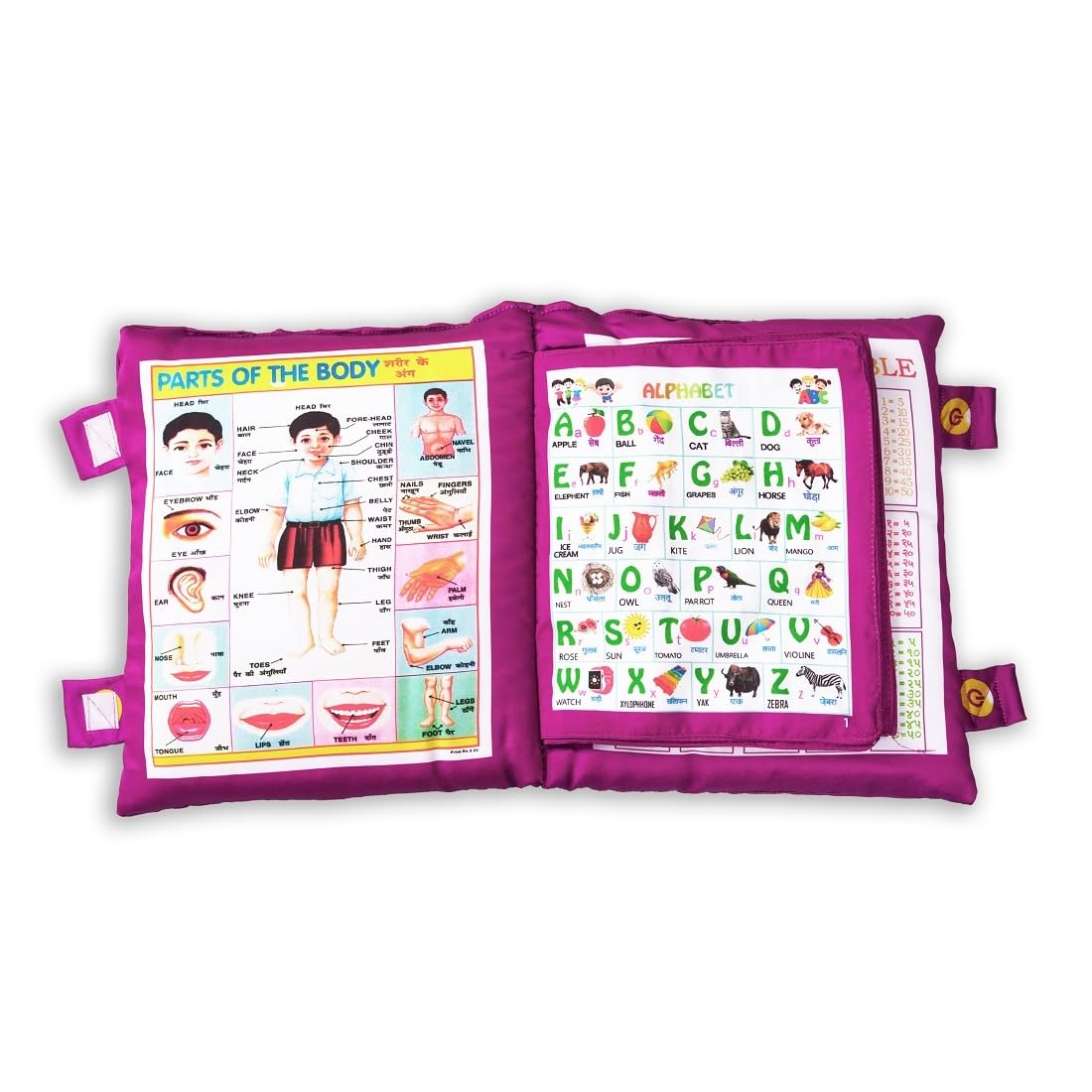 Heerwa Toys Learning Pillow Cloth Book With English Cushion Cotton Books For Kids Baby Children (Rani)