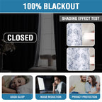 H.Versailtex 100% Blackout Curtains For Living Room Camellia Floral Blackout Curtains 84 Inches Long Light Blocking Window Treat