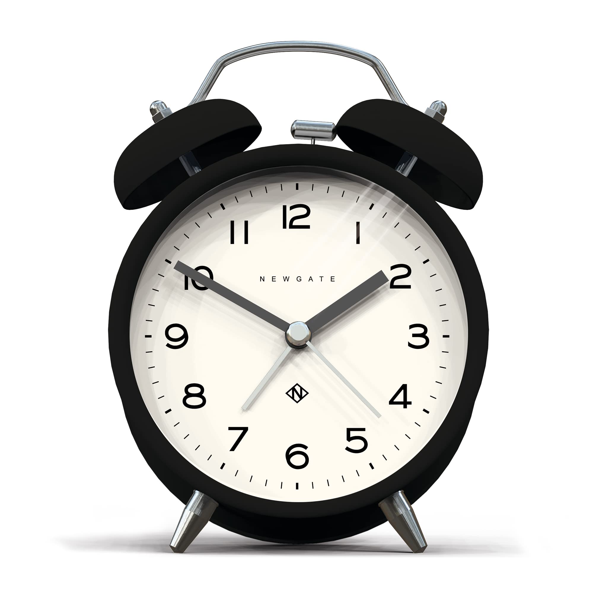 NEWGATE  Charlie Bell Echo Alarm - Small contemporary Bedside Alarm Clock - Bedroom Accessories - Alarm Clocks - Desk Clock - Ma