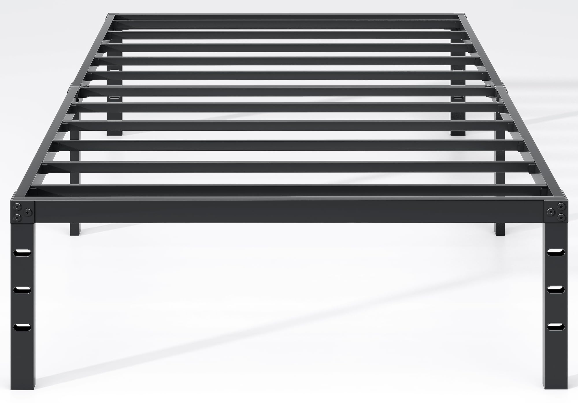 New Jeto Metal Bed Frame,Twin Size Bed Frame With Storage Space,Heavy Duty Sturdy Mattress Foundation,Easy Assembly,No Box Spring Needed, Black,18 Inch,Twin