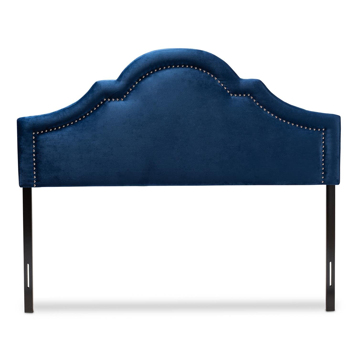 Baxton Studio Rita Modern and Contemporary Navy Blue Velvet Fabric Upholstered Full Size Headboard