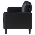 Coaster Home Furnishings Ruth Upholstered Track Arm Faux Leather Loveseat Black