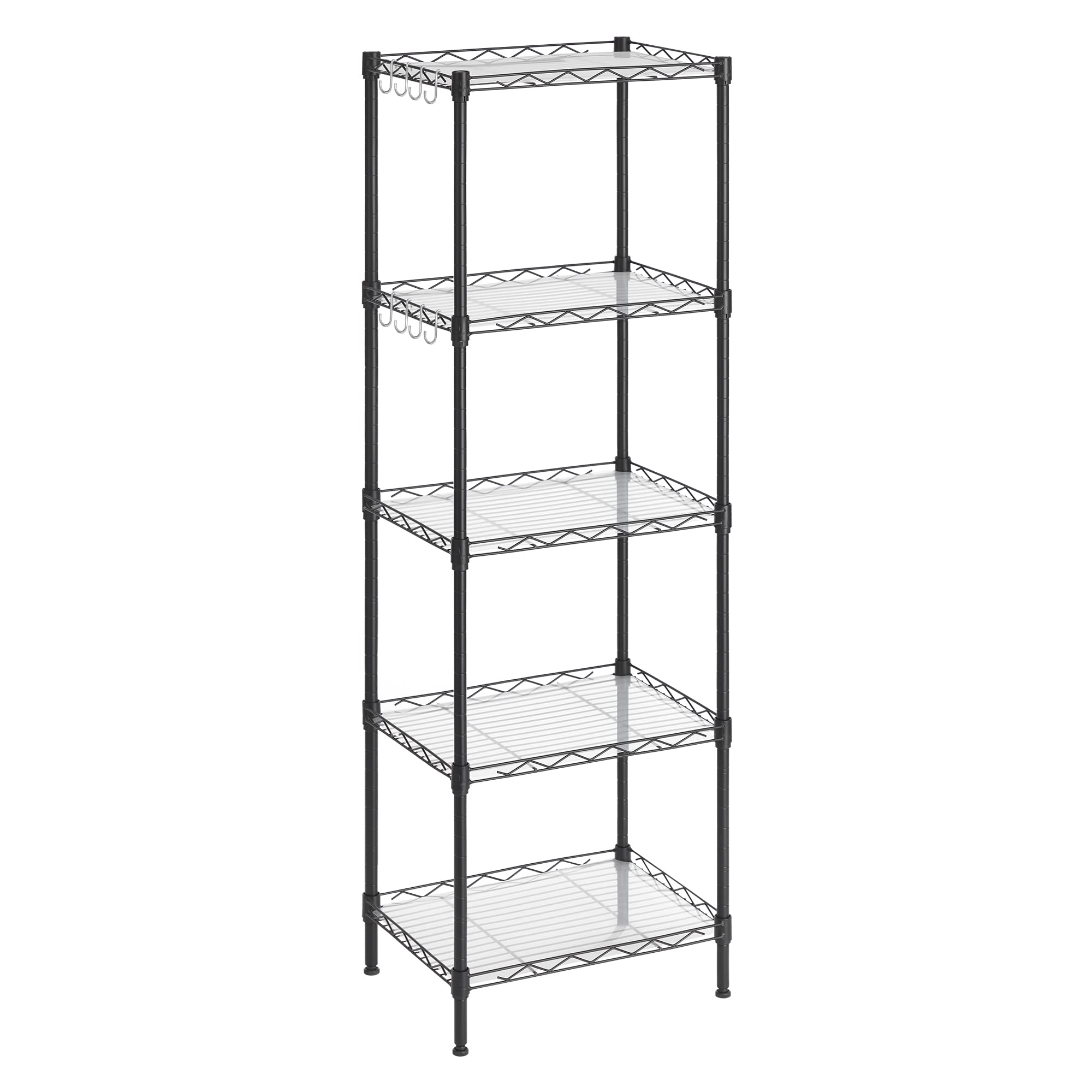 SONGMICS 6-Tier Storage Shelves, Wire Shelving Unit, Kitchen Metal Shelves, Storage Rack with Adjustable Shelves, Shelf Liners, 