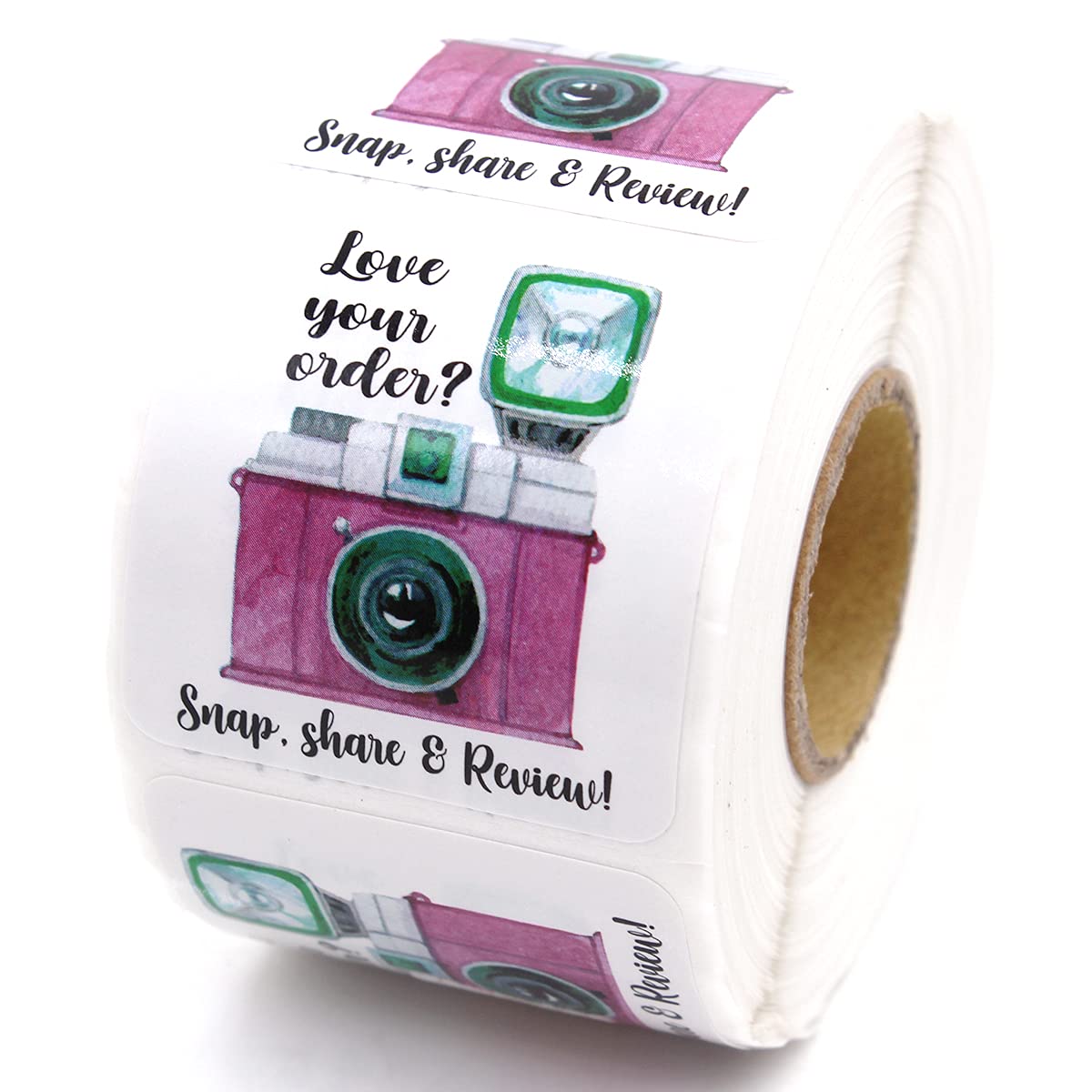 Muminglong 1.5 Inch Retro Camera Love Your Order Snap Share & Review Sticker,Thank You Sticker,Small Shop Sticker, Small Busines