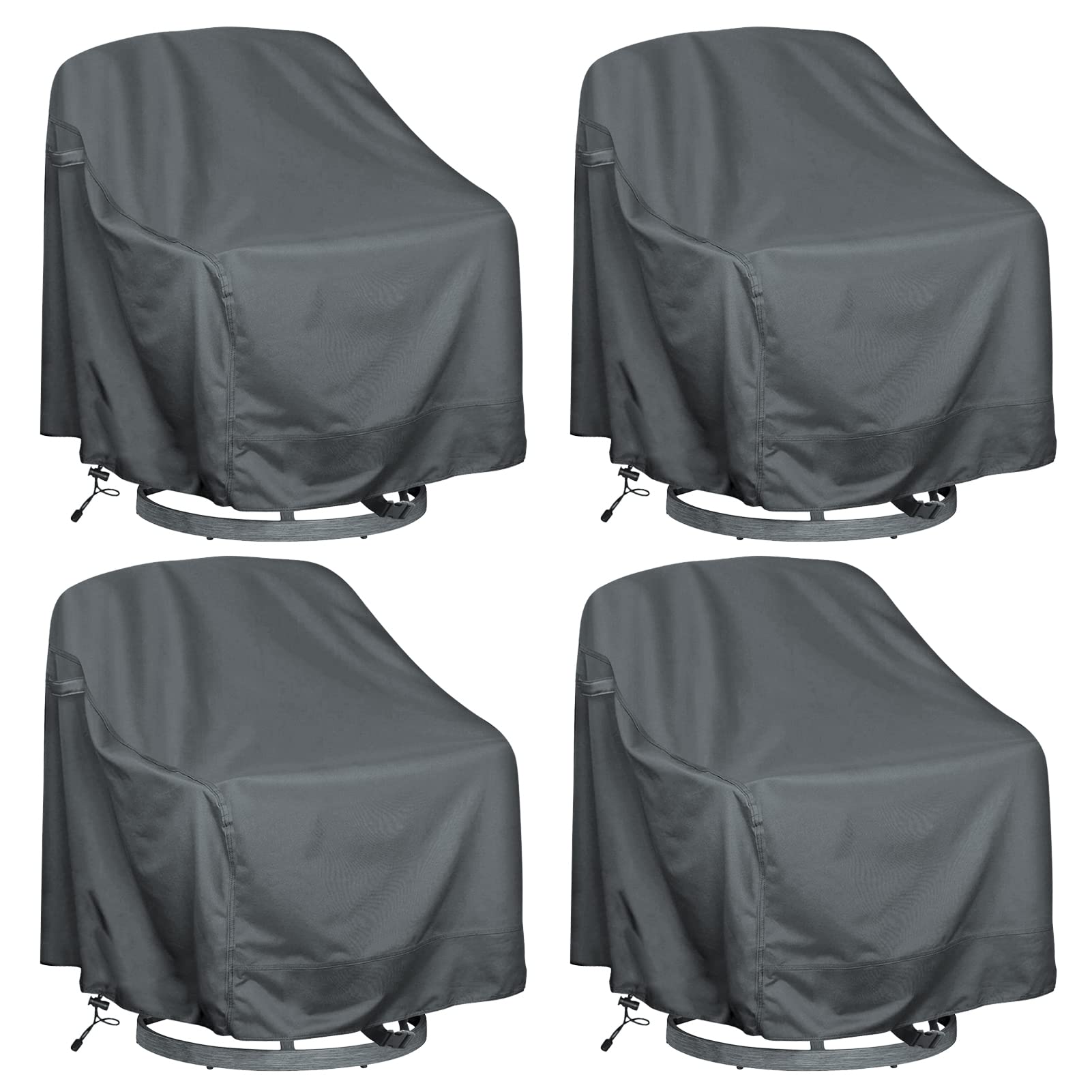 Outdoor Swivel Lounge Chair Cover 4 Pack,Waterproof Heavy Duty Outdoor Chair Covers, (39' W X 37' D X 38' H) Patio Furniture Cover For Swivel Patio Lounge Chair,Grey