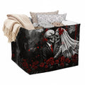 Skeletons Love Laundry Hamper with Handles,Large 56L Foldable Square Clothes Basket MultiUse Blanket Storage Bins for Organizin
