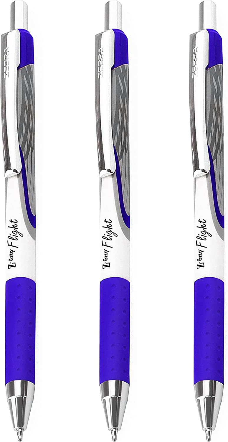 Zebra Classic Z-Grip Flight Ballpoint Pens - 1.2Mm - Blue - Pack Of 3