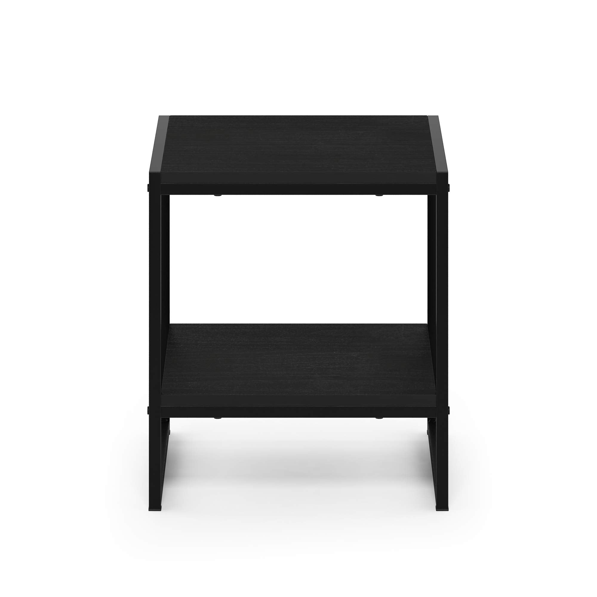 Furinno Camnus Modern Living 2-Tier End Table, Americano, 15.9 In X 15.75 In X 18 In