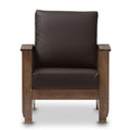 Baxton Studio Charlotte Faux Leather Chair, Dark Brown and Walnut Brown (125-6900-HiT)
