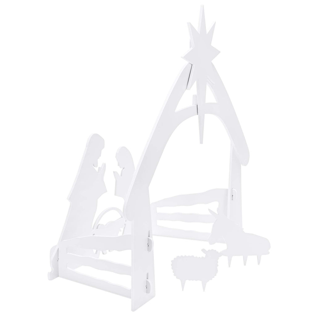 Best Choice Products 4Ft Outdoor Nativity Scene, Weather-Resistant Decor, Christmas Holy Family Yard Decoration, Water-Resistant Pvc - White