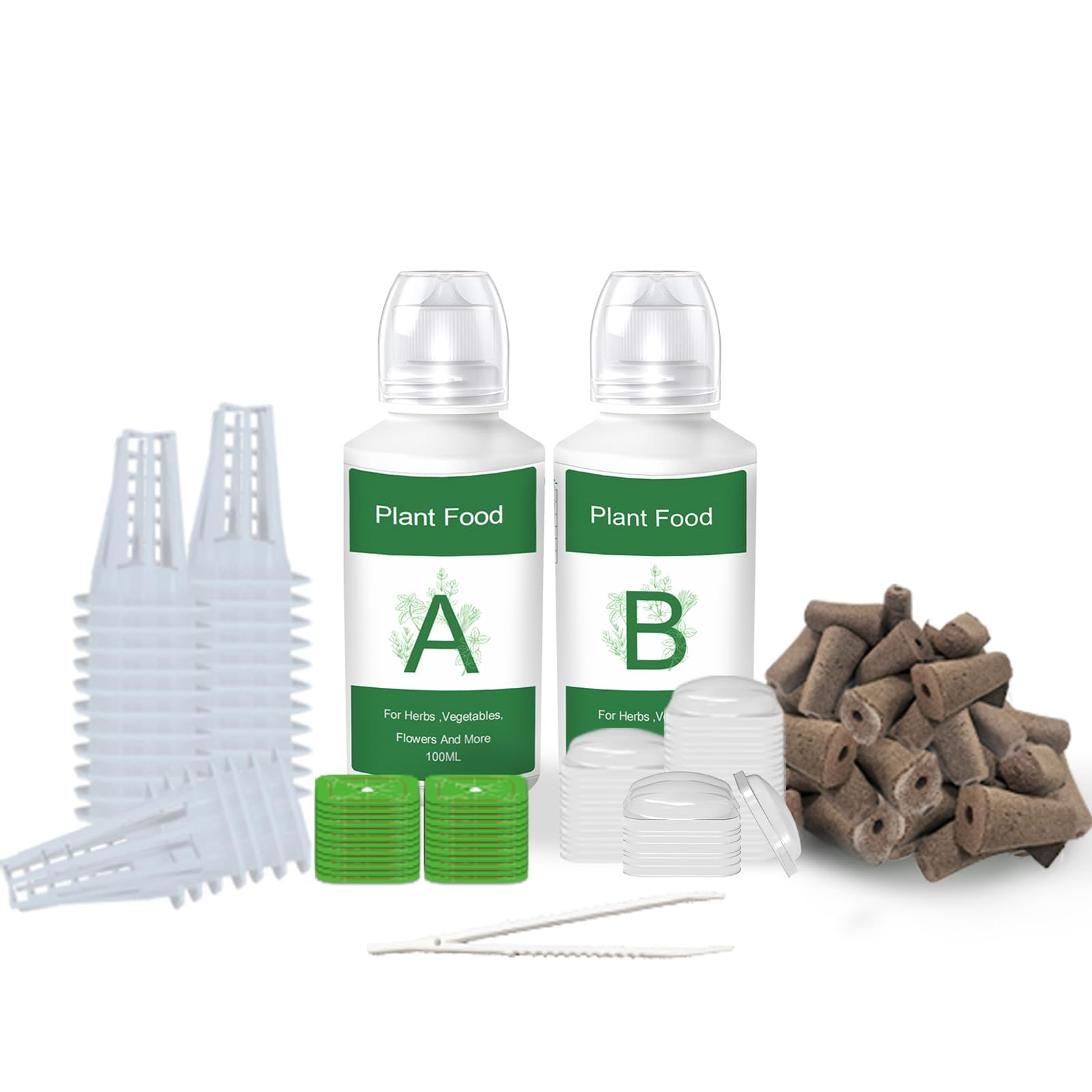 Seed Pods Kit For Hydroponics Growing System, Seed Starter Pods For Indoor Garden, Including 12Pcs Grow Sponges, Grow Baskets, A