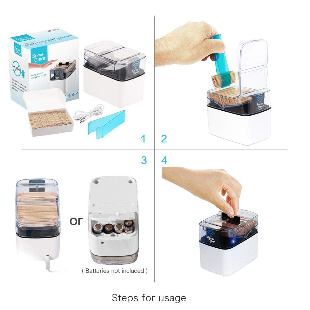 Serve Clean Toothpick Dispenser, Chrome Model DC7400, Elegant Design, Durable Chrome Finish