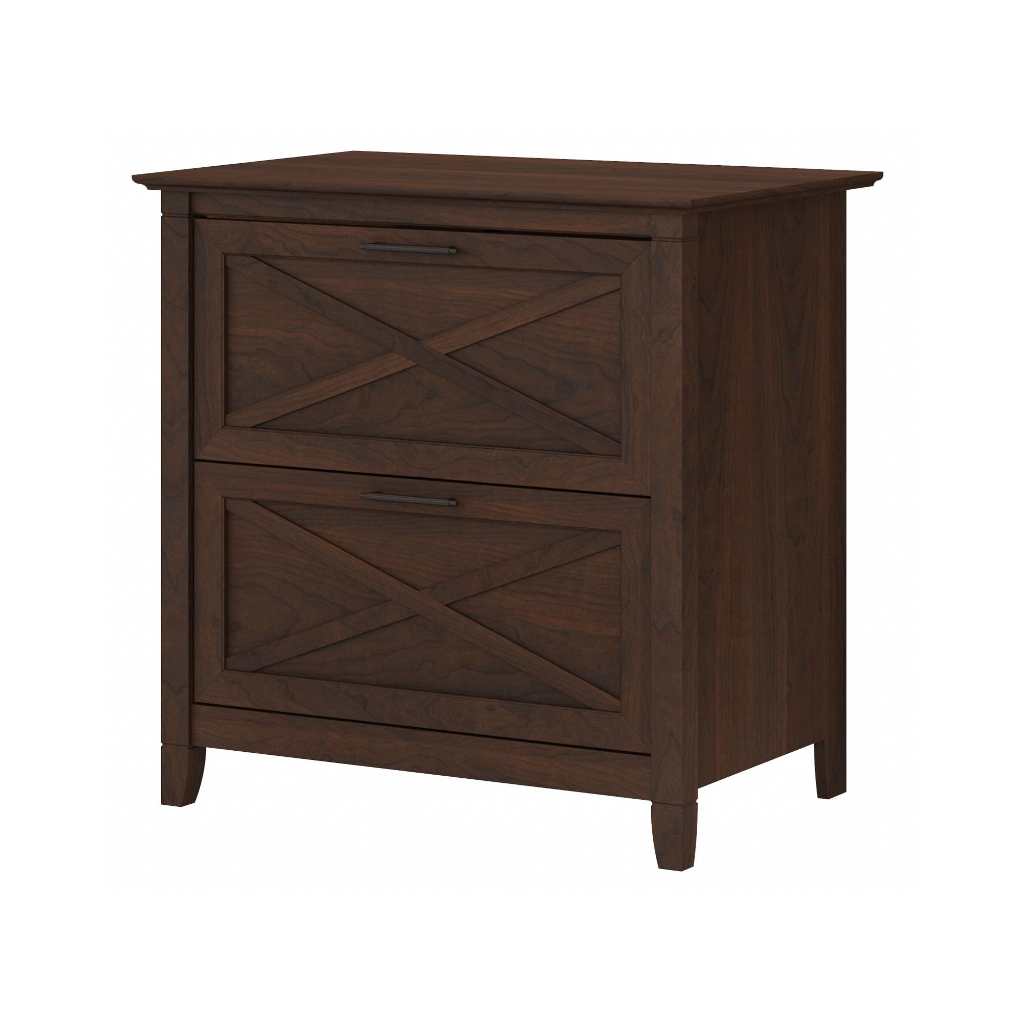 Bush Furniture Key West 2 Drawer Lateral File Cabinet in Bing Cherry