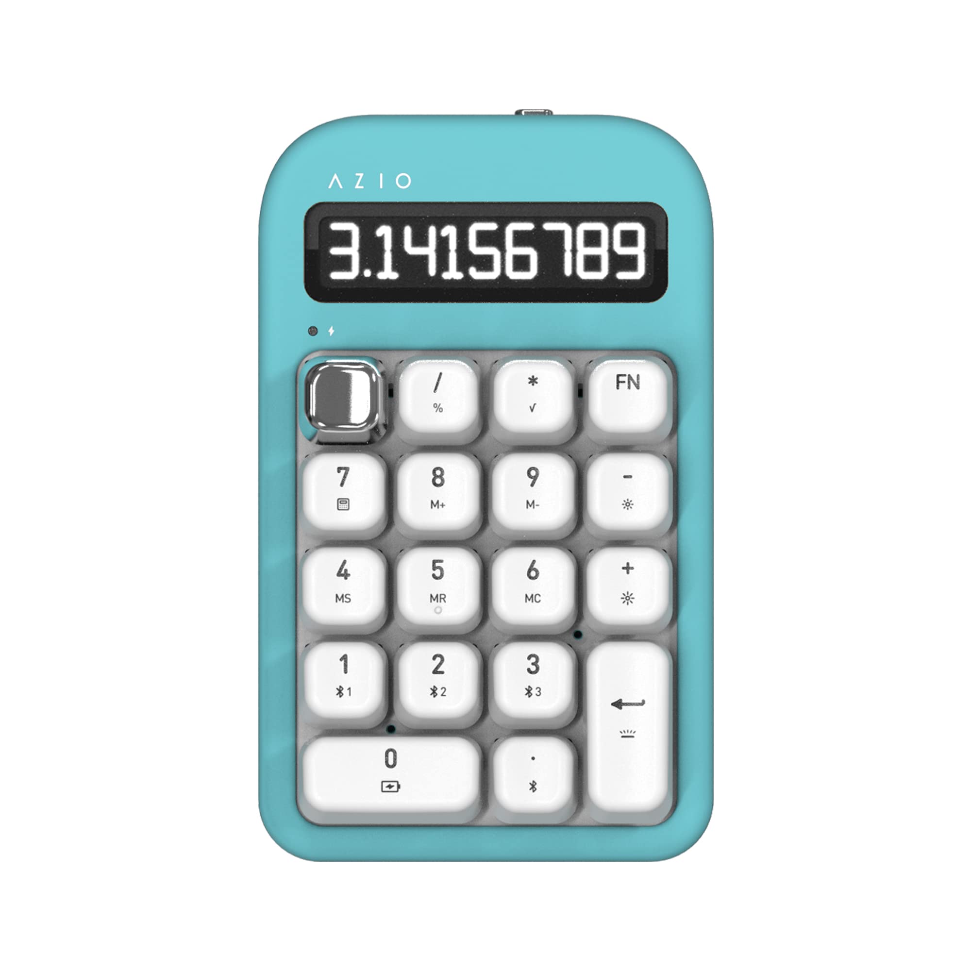 Azio Izo Wireless Bt5 Numpad/Calculator, Pre-Lubed Red Switch, Mint Daisy (In409), Small