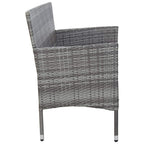 vidaXL Outdoor 3-Seater Patio Sofa - Gray Poly Rattan Durable Garden Furniture with Comfortable Cushions and Easy Maintenance