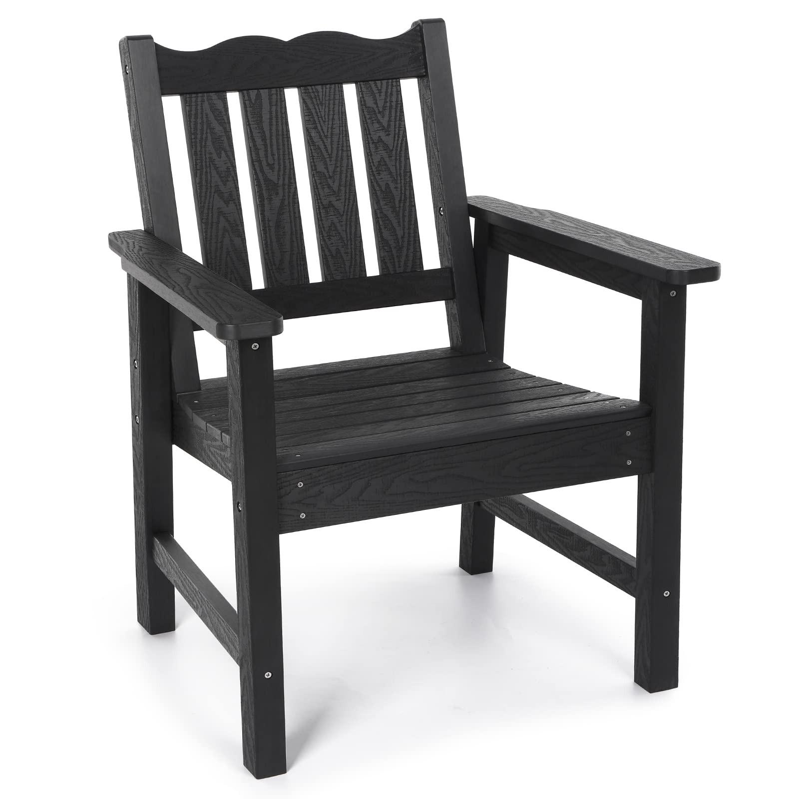 Stoog All-Weather Outdoor & Garden Chair, Patio Dining Chairs With 400 Lbs Weight Capacity, Curveback Patio Chair For Backyard, Porch, Pool And Deck, Grey