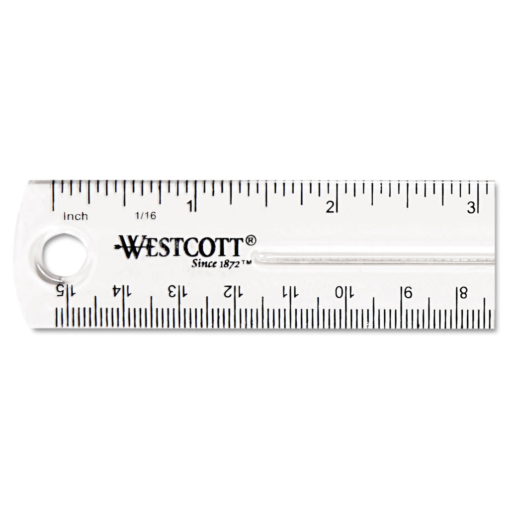 Westcott Acme Durable Plastic 6-Inch Clear Ruler (Acm45016)