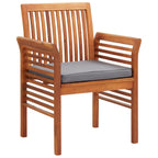 vidaXL Solid Acacia Wood Patio Dining Chair with Cushion - Weather Resistant Outdoor Seat for Backyard, Garden, Balcony